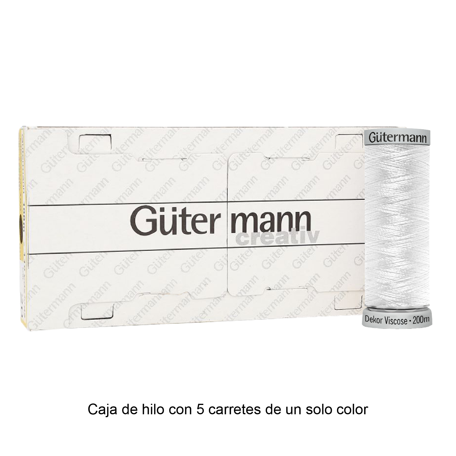 Hilo Gütermann Dekor Viscose de 200m caja con 5 carretes de un color